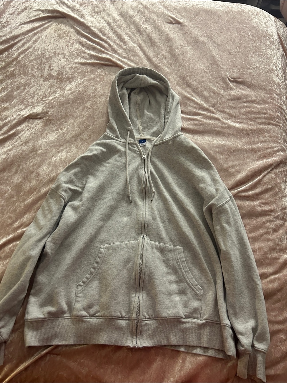 Old Navy Light Gray Zip-Up Hoodie